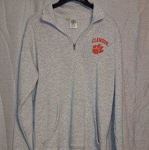 Clemson Women's Gray Quarter-Zip Sweater #17